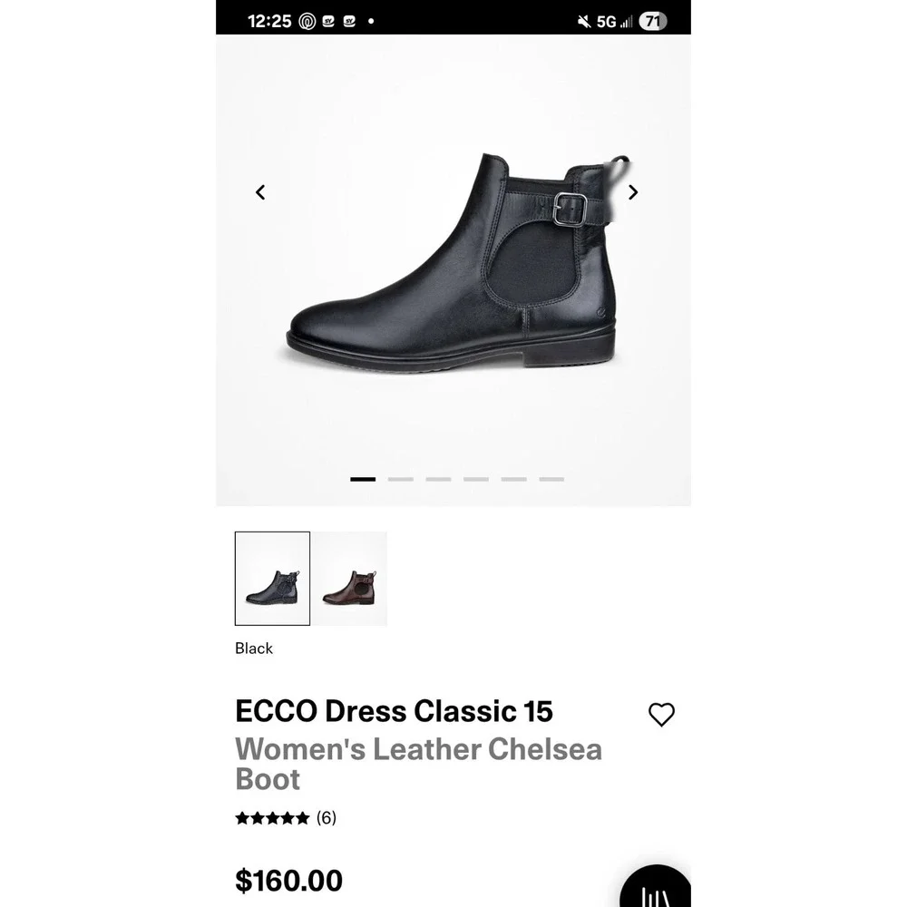 ECCO Dress Classic 15 Women's Black Leather Chelsea Ankle Boots Round Toe 10 EUC